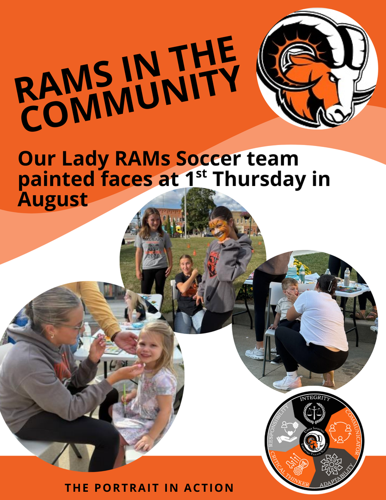 Lady RAMS soccer - 1st Thursday face painting