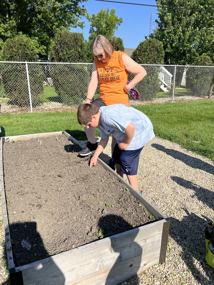 student planting