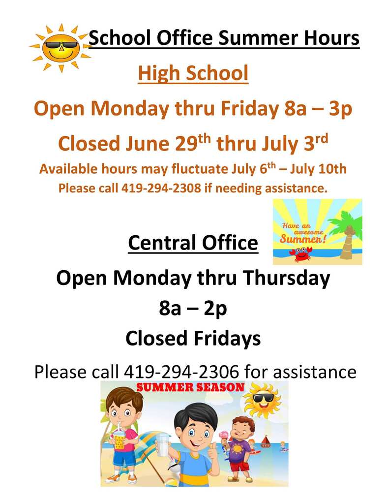 Summer Office Hours