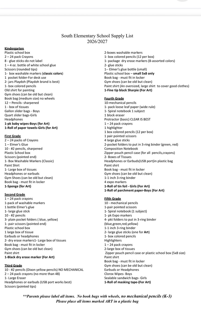 South list