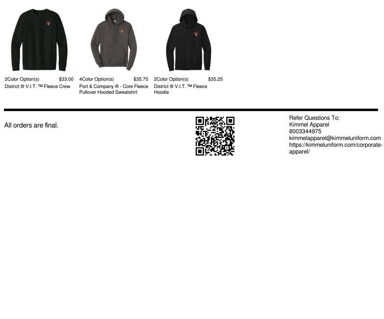 tshirt order form