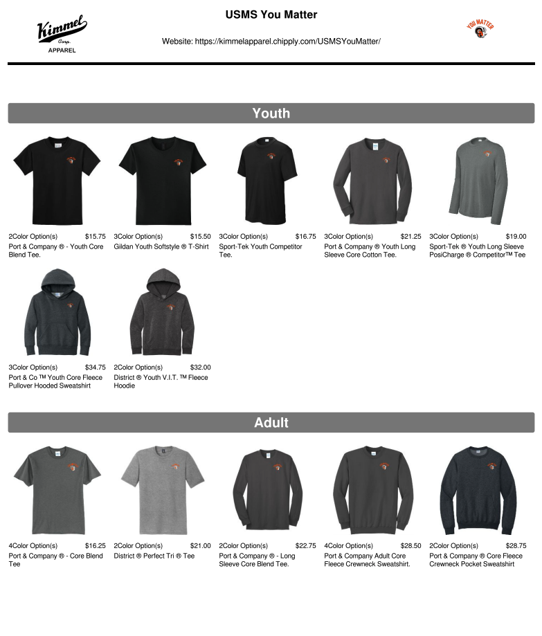t shirt order form