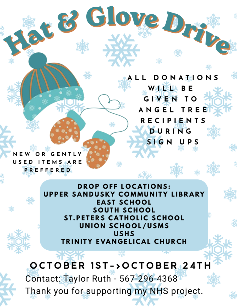 Hat and Glove Drive flyer
