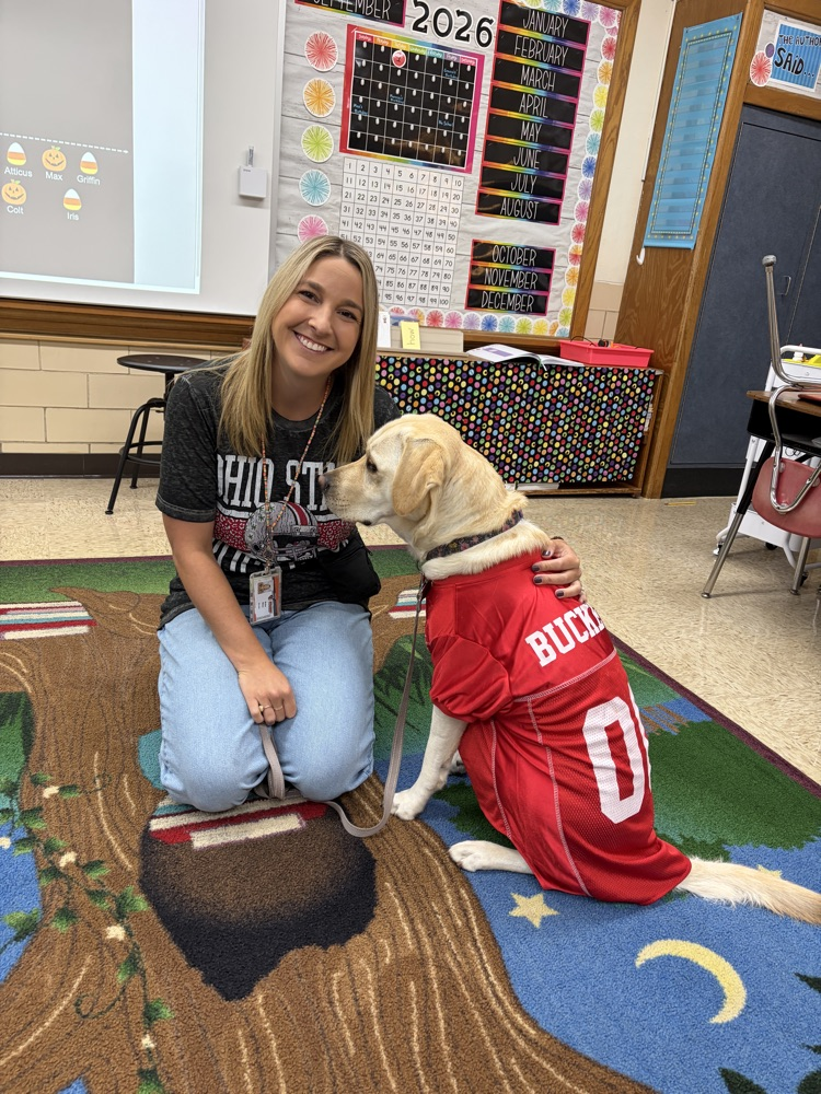 teacher and therapy dog
