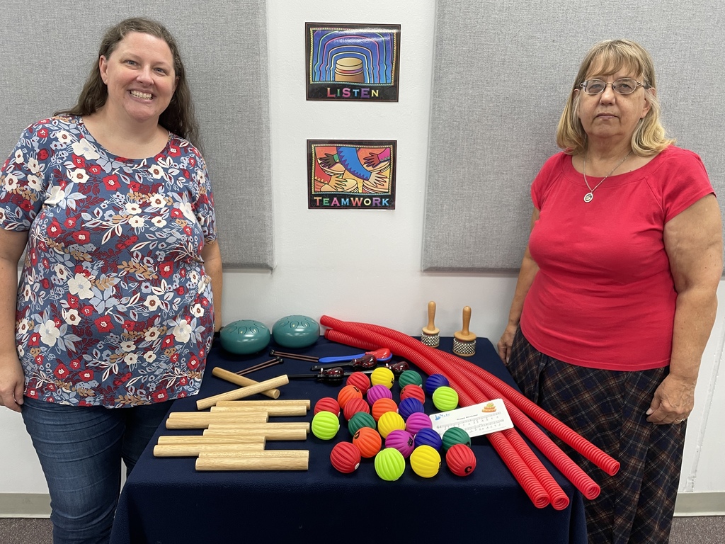 Upsala Elementary new classroom percussion instruments donated by Upstage Players