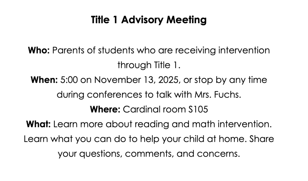 Title 1 Meeting