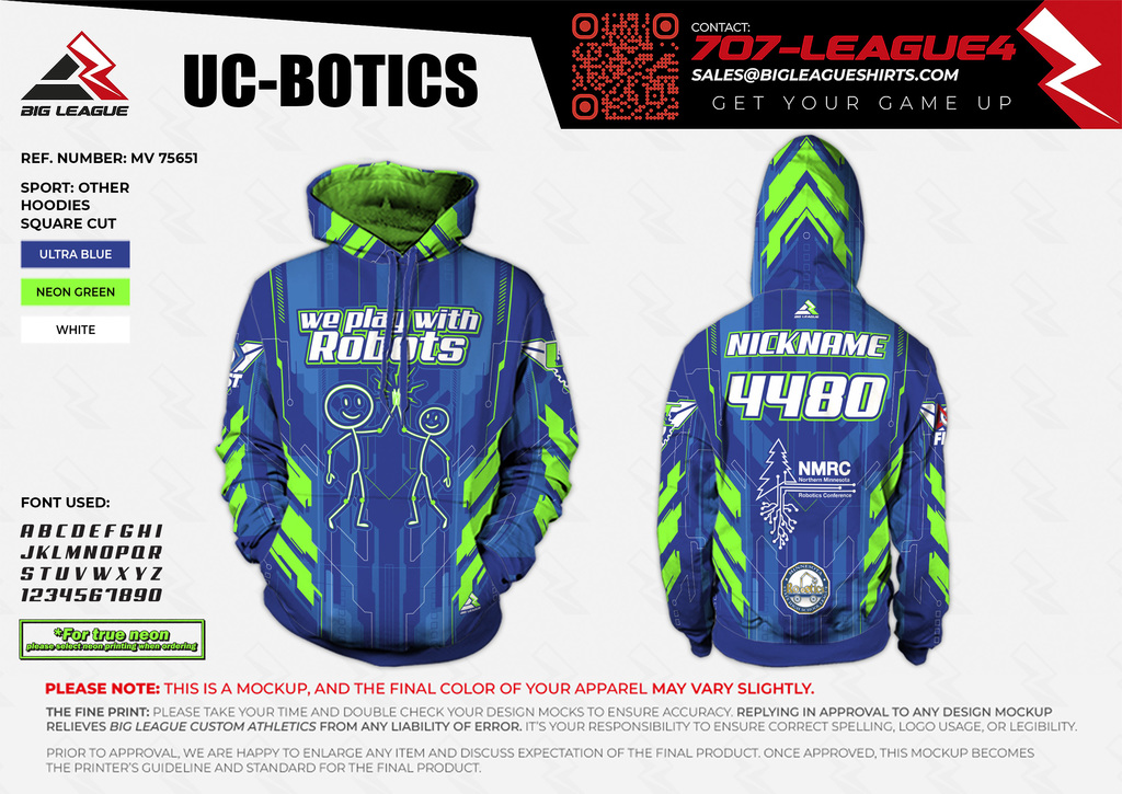 Team Hoodie - Says we play with robots