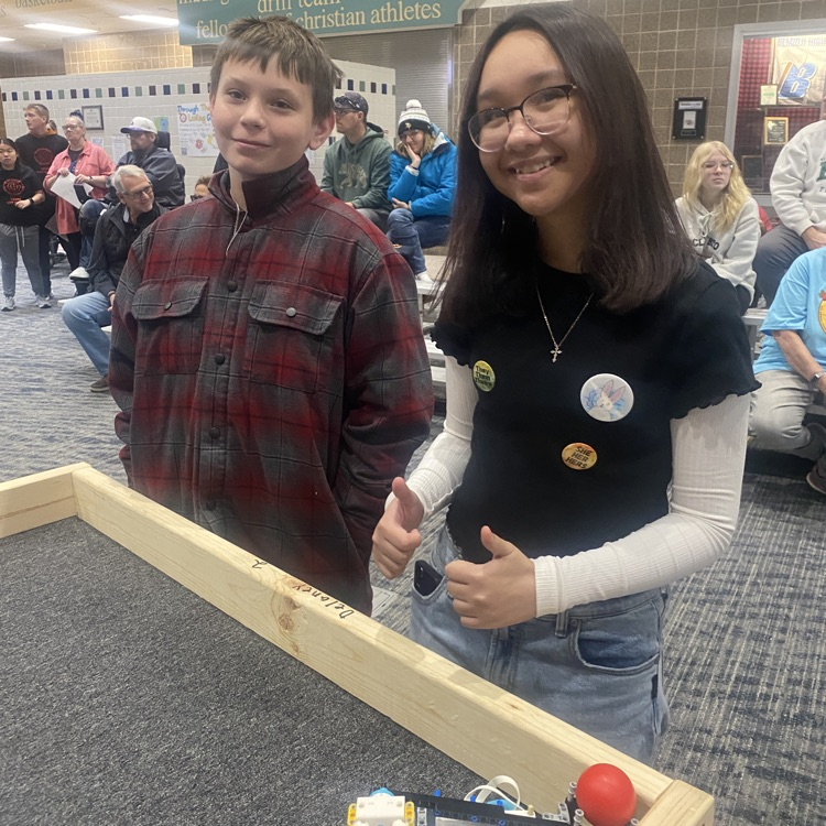 students compete with LEGO