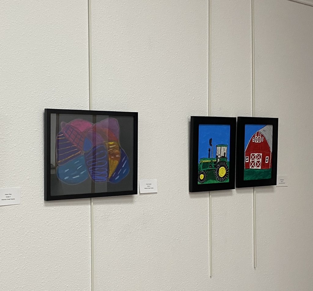 Abstract chalk design and acrylic painting.