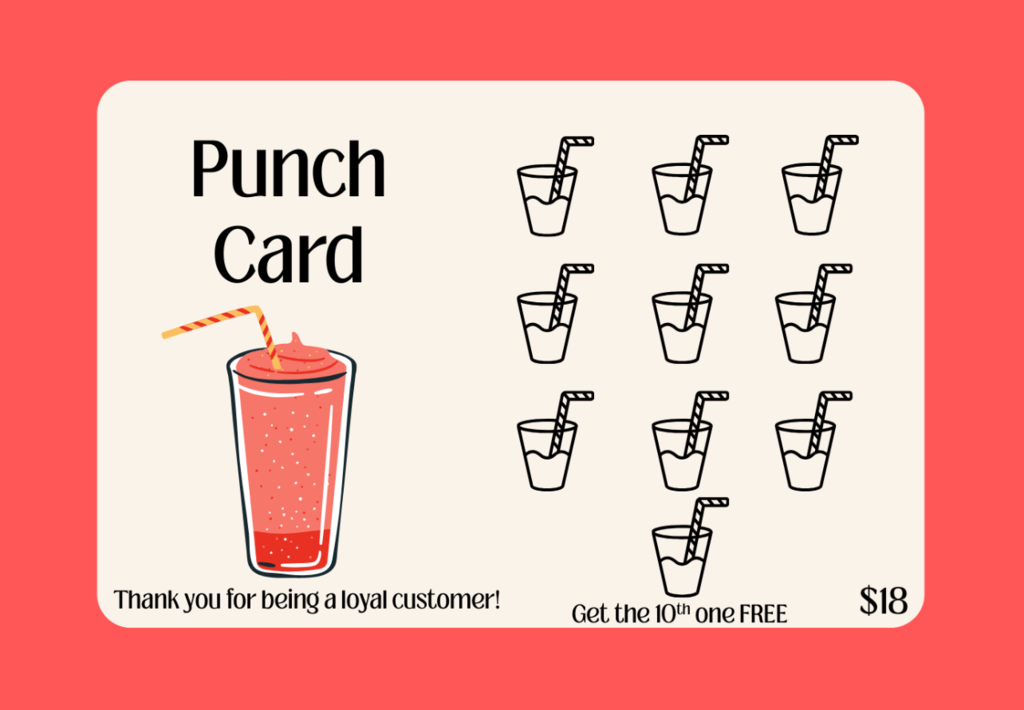 Smoothie punchcard