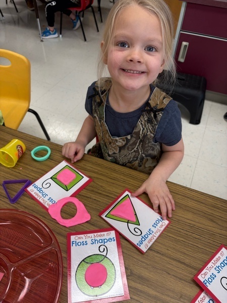 Making Floss Shapes With Playdoh 