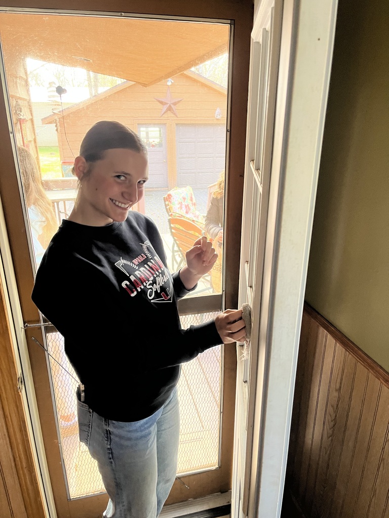 Emily washing windows