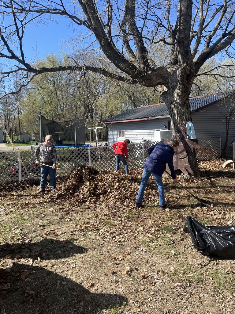 Raking leaves