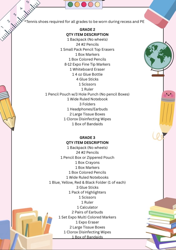 2-3 supply list