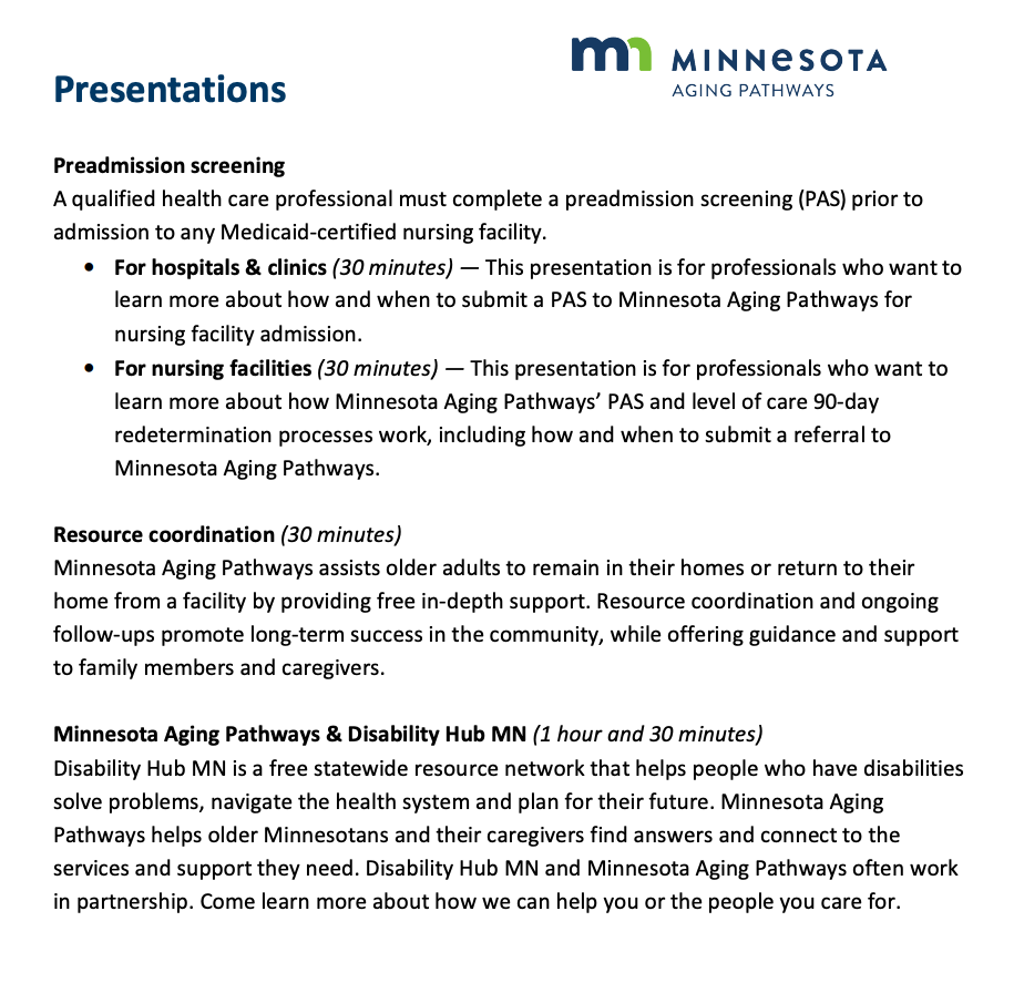 MN Presentations