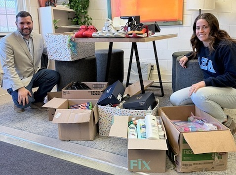 Picture of the donated items of care for students of Upshur County.