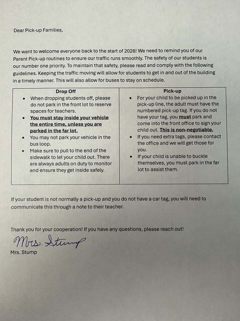 Dear Pick-Up Families