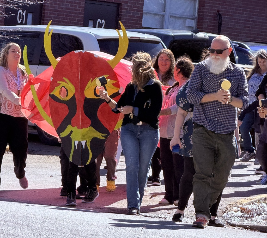 The elementary school SOS classroom's chinese new year dragon parade.