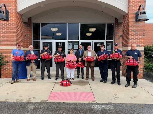Picture of stop the bleed kits that were donated to Upshur County Schools