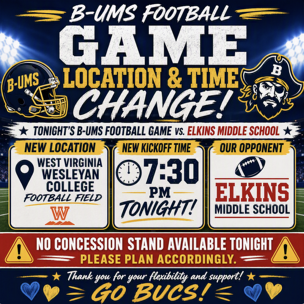 FB game Change location to WVWC and kickoff at 7:30pm