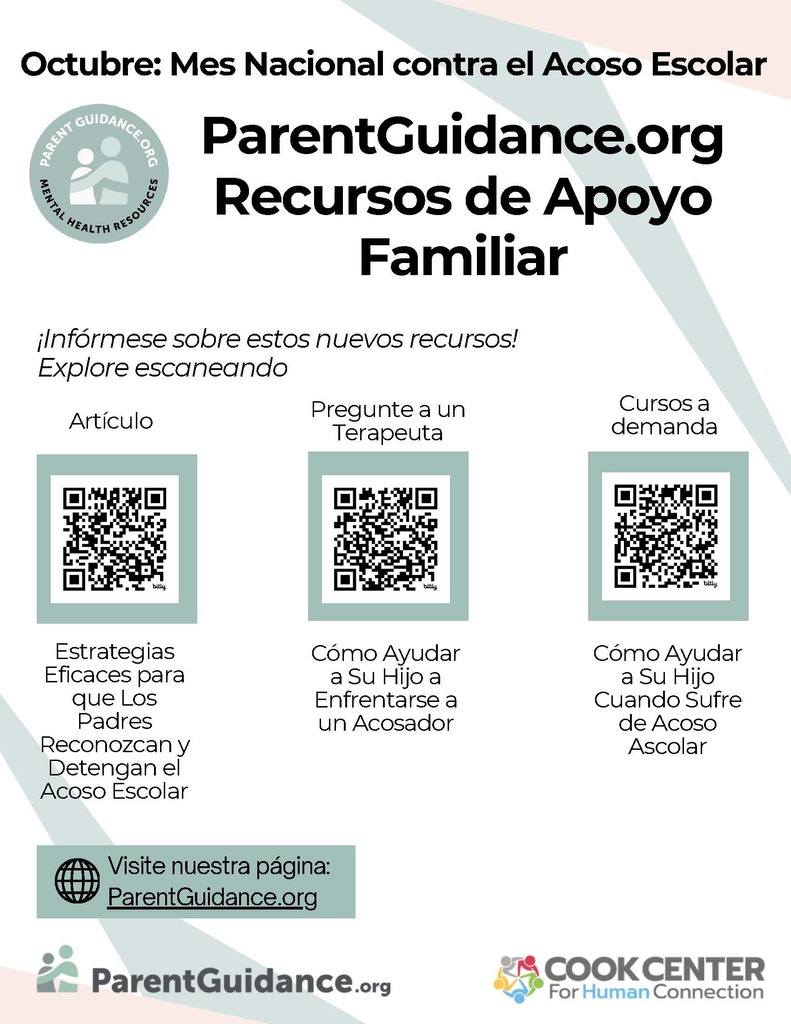 Article Ask a Therapist Question On-Demand Course Effective Strategies for Parents to Recognize and Stop Bullying How to Help Your Child Deal with a Bully Helping Your Child When They’re Bullied Check out these new resources! Scan To Explore ParentGuidance.org Family Support Resources Visit our website: ParentGuidance.org