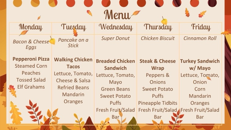 lunch menu