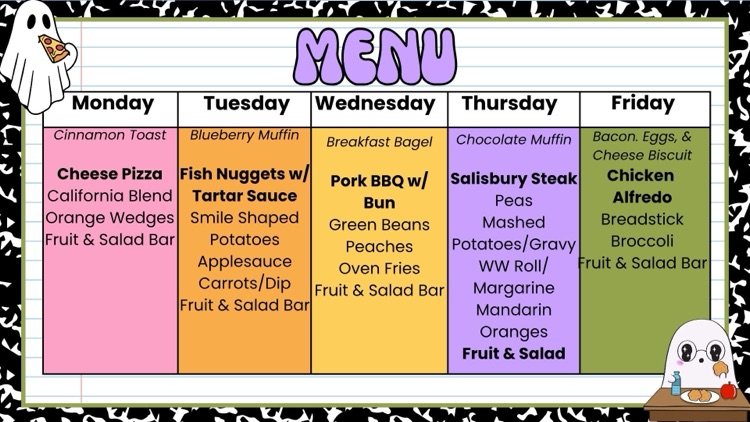 lunch menu