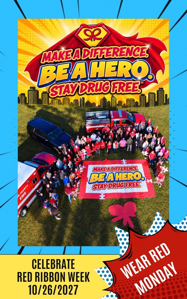 Graphic 1 is announcing Red Ribbon Week and asking everyone to wear Red on Monday, October 26th.