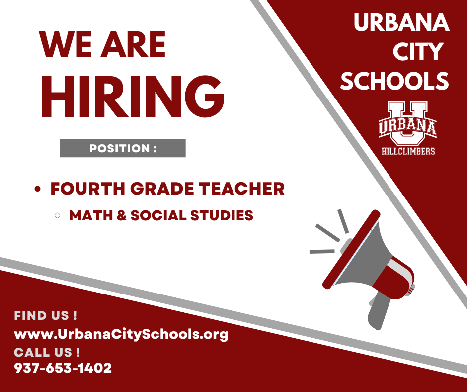 Now hiring 4th grade Math & Soc. Studies