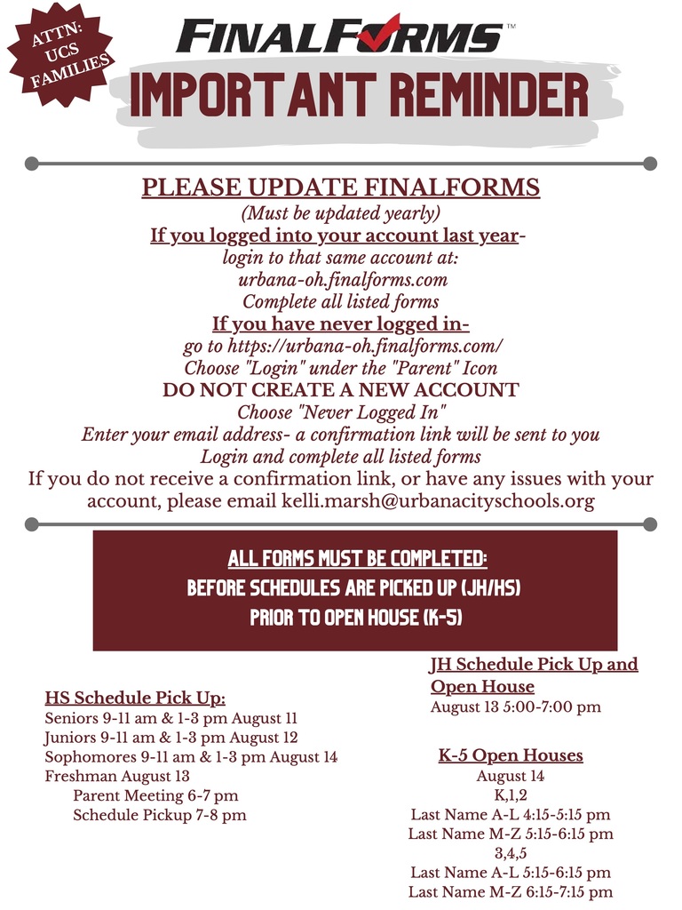 Final Forms Reminder