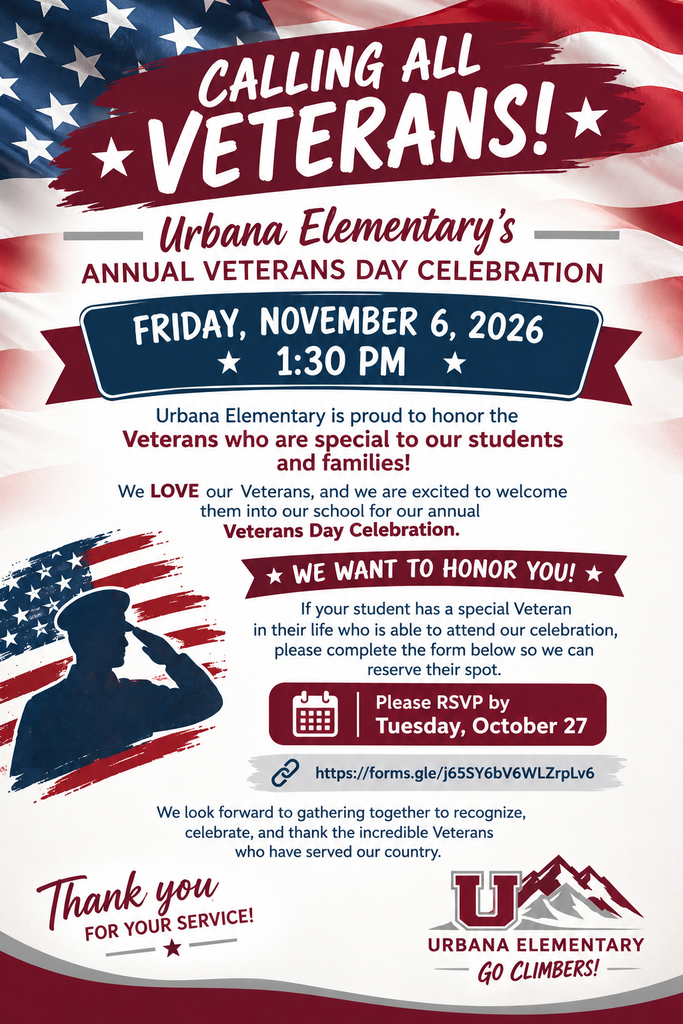 Veterans Day Celebration at Urbana Elementary!