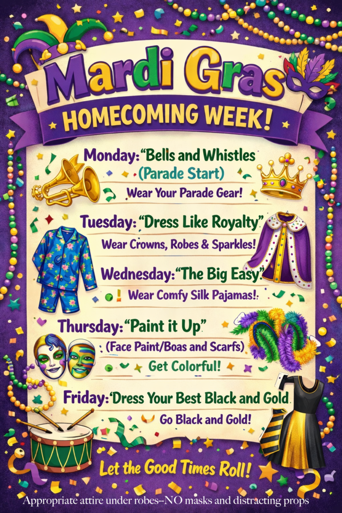 Mardi Gras Homecoming Week Festivities
