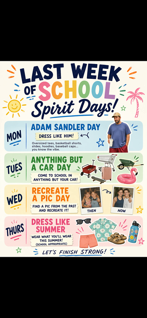 Spirit Week for grades 6-12!