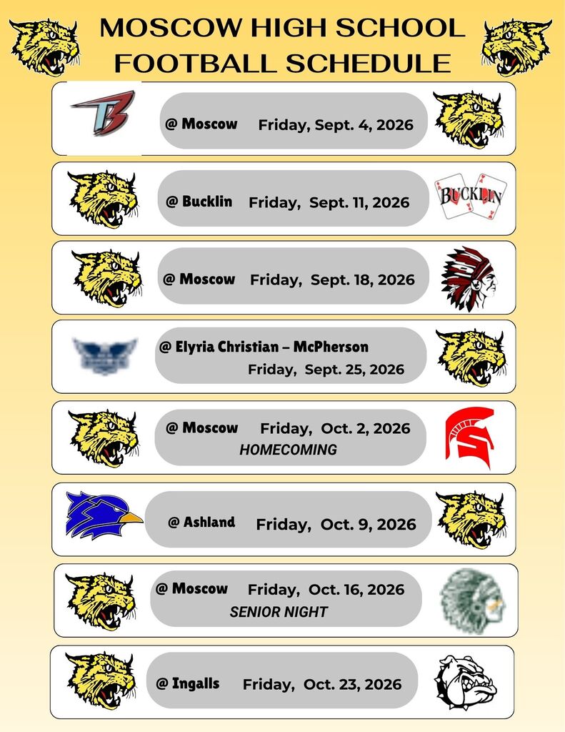 Moscow High School Football Schedule