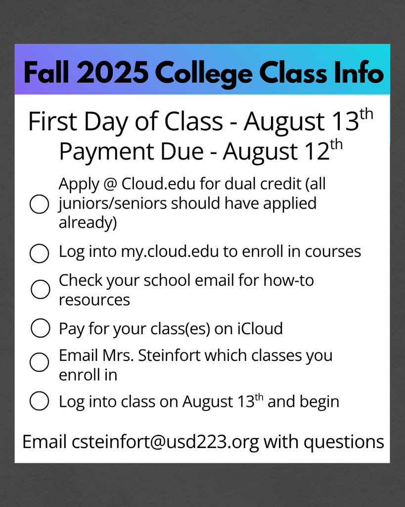 Fall 2025 College Class Info