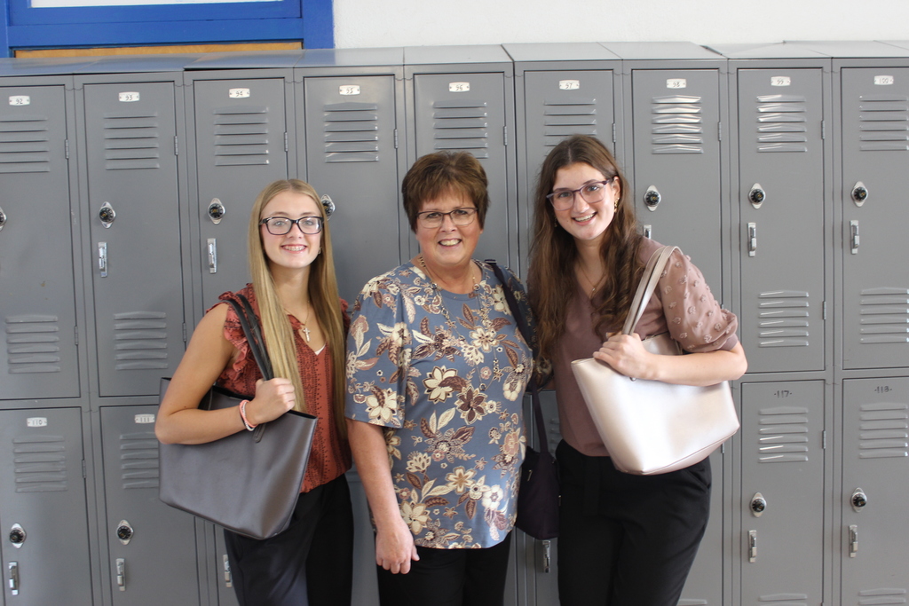 Dress up as your favorite teacher - Brooklyn Bruna, Mrs. Jueneman, and Trinity Schlbach