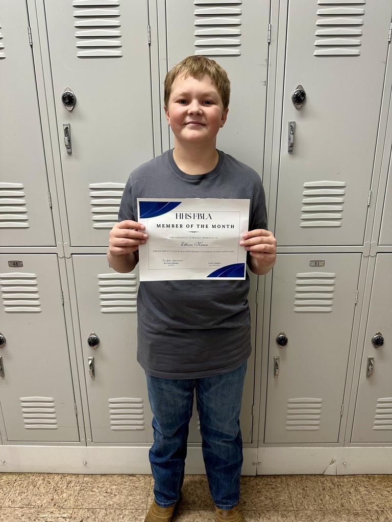 HHS FBLA Member of the Month for September - Ethan Kruse