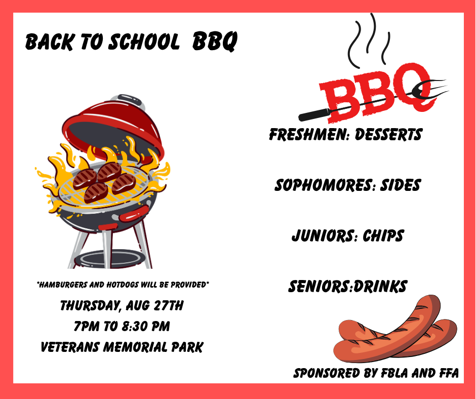 Back-to-School BBQ sponsored by FBLA and FFA Chapters