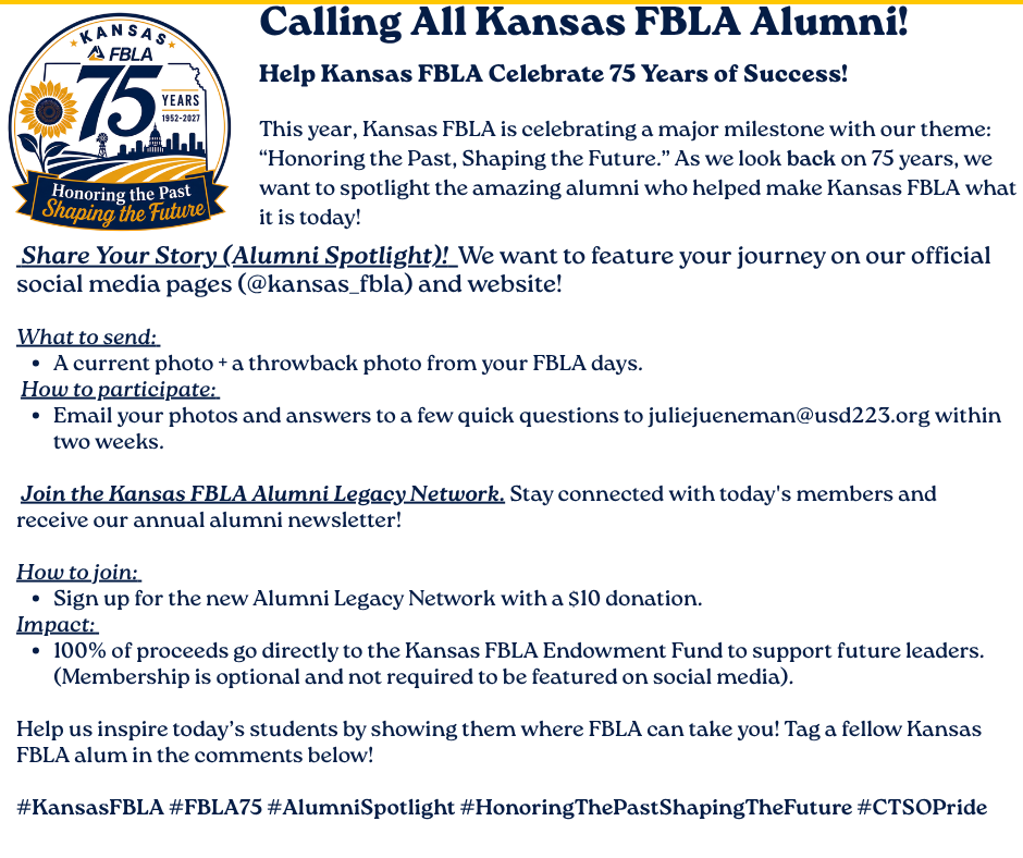 Kansas FBLA Celebrates 75 Years of Success!
