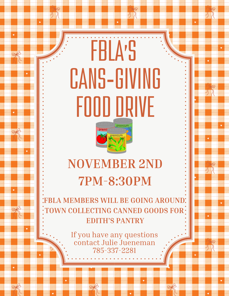 FBLA's Annual Canned Food Drive - New Date, New Name