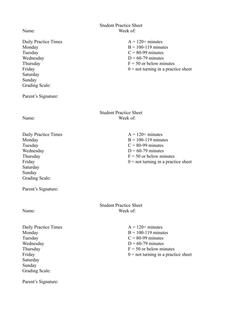 Extra practice sheets