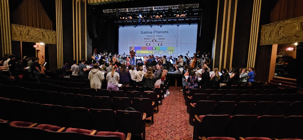 Madz rehearsing for performance with the Salina Symphony
