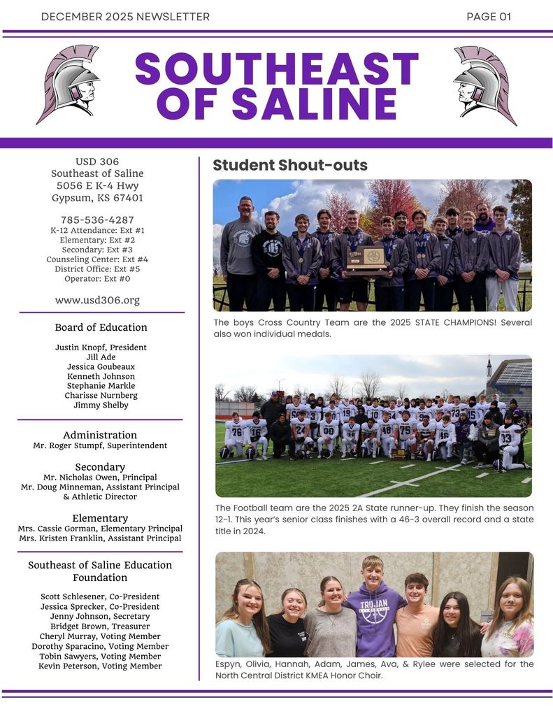 December 25 Newsletter page 1
