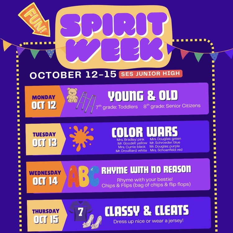 JH spirit week flyer