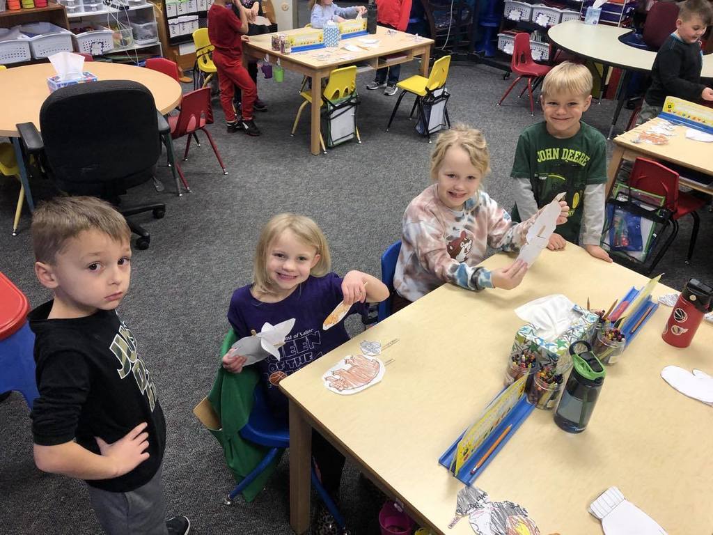 Oh what fun Mrs. McBride's kindergarten kiddos had as they used character sticks to retell the beginning, middle, and end of the story The Mitten! It was so enlightening to hear such a vast variety of the vocabulary words from the story as well! What a great group of kids!
