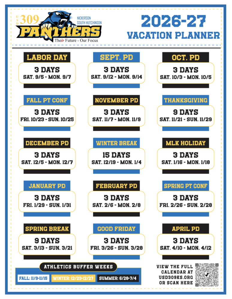 2026-2027 Vacation Planner