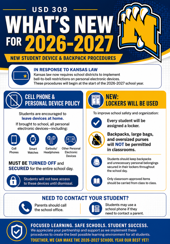 New Policies for 2026-2027 School Year