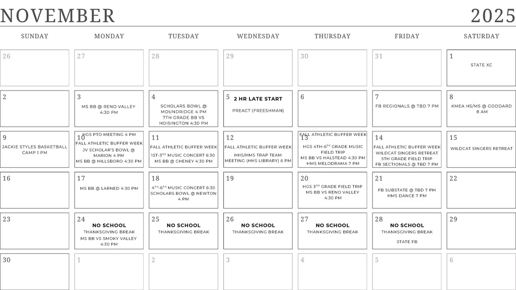 November 2025 Calendar