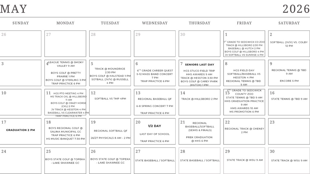 May 2026 Calendar