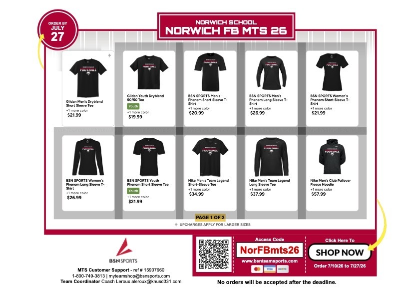 NHS Football Merchandise